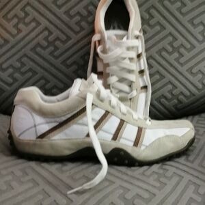 Skechers White and Brown Men's Sneakers